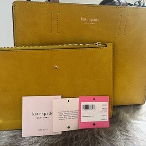 Kate Spade Mustard Tote and Pouch Set